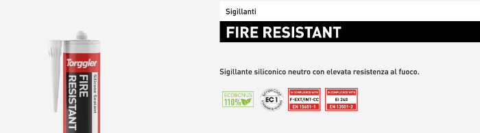 Silicone Antifuoco Certificato EI 240 Fire Resistent Torggler