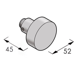 Pomolo Piano in Acciaio Inox Tropex
