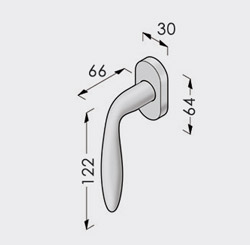 Martellina per finestre Tropex Instanbul in acciaio inox satinato