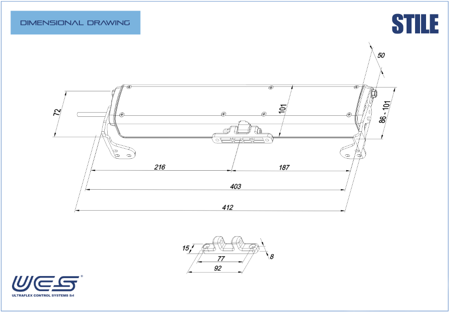 STILE UCS ULTRAFLEX attuatore per finestre - dimensioni