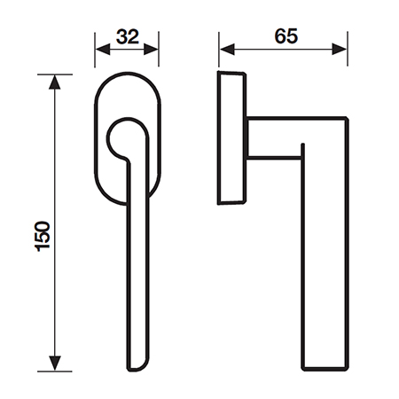 H1054 valleys valleys window handle dk