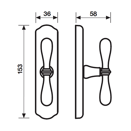 measure of antiqued handle for windows antares Valli&Valli