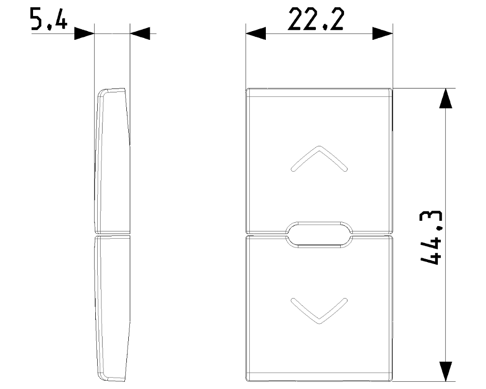 Due Mezzi Tasti 1 Modulo Simboli Frecce 14755 Plana Vimar