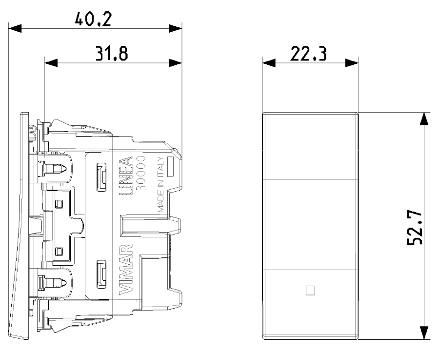 Interruttore per Serie Civile da 1 Modulo - VIMAR LINEA 30000.B/C/G
