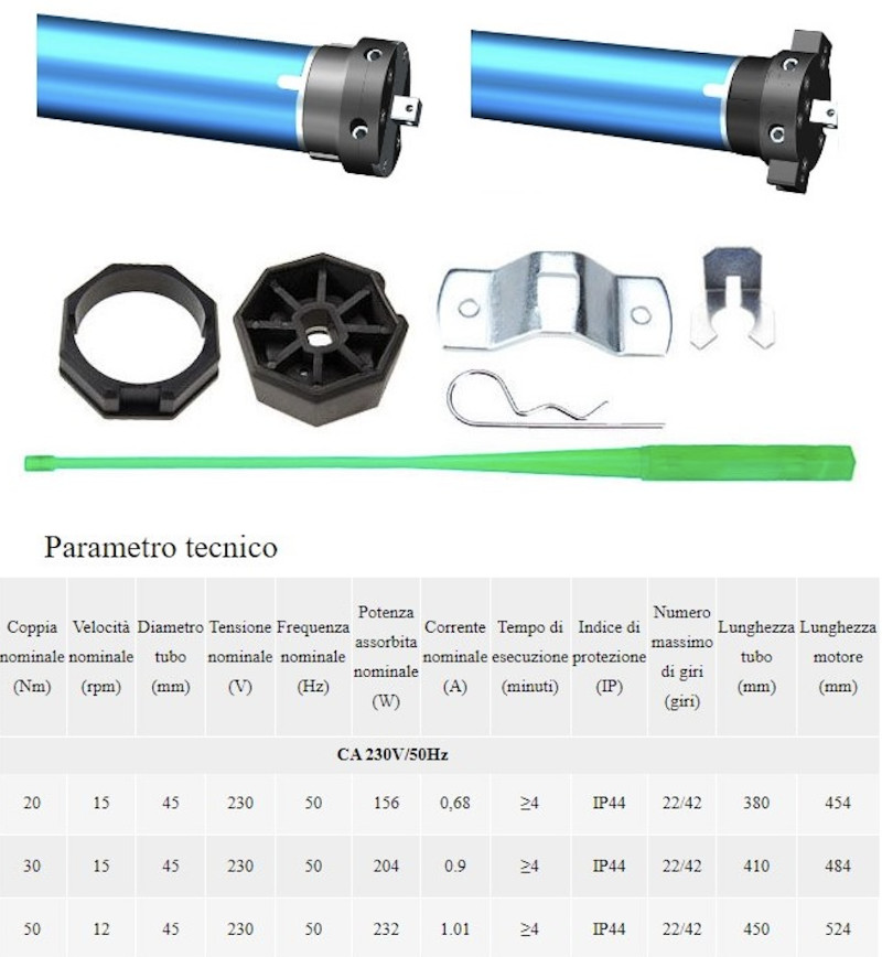 Economical Roller Shutter Motor Kit - Measurements