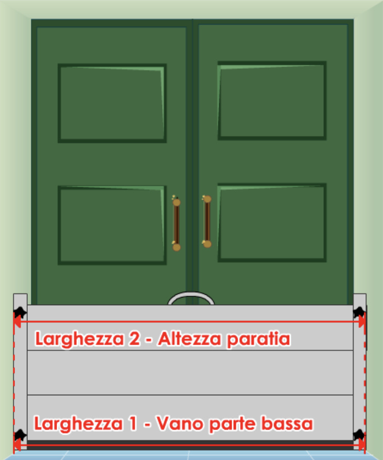  Rilevazione misure paratia antiallagamento per installazione in nicchia