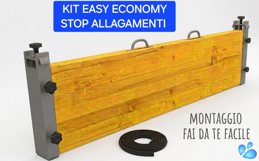 Paratia Antiallagamento Economica in Legno e Alluminio Kit Completo