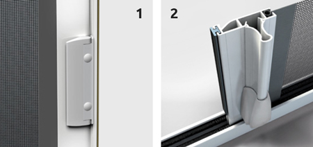 Sicheres Moskitonetz für Türen - Fenster 2 Türen mit minimalem Platzbedarf Typ Jumbo 32 Zanzar Sistem