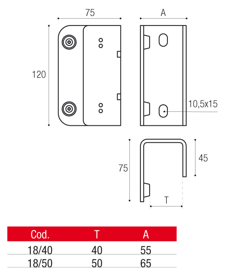 Stop for Electric Locks Brevetti Adem 18