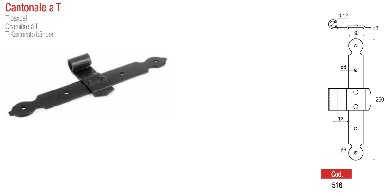 Cantonale a T - 516 Adem - Accessori per Legno