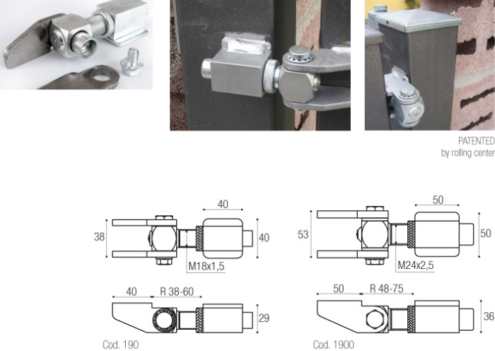 Cardine per Cancello Regolabile a Saldare per Apertura 180°
