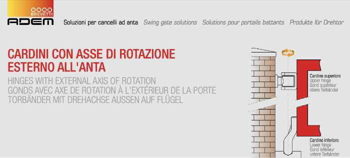 cardini per cancelli adem