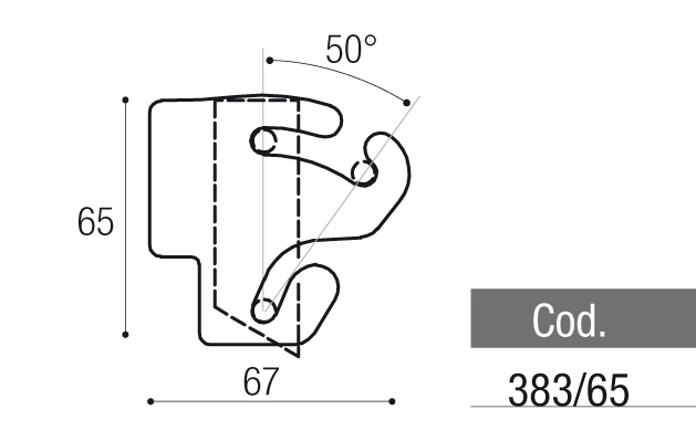 Cerniere per Wasistas - Adem 383/65 - Misure 65x67 mm