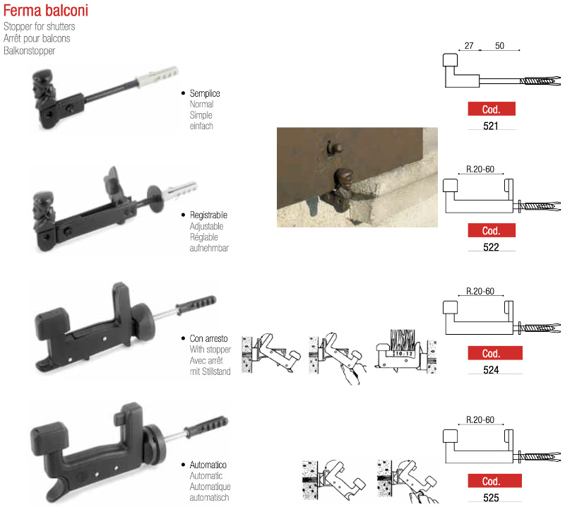 Adem Shutter Stop - Version: Simple, Adjustable, with Stop or Automatic