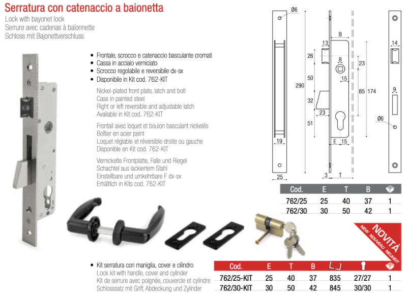 Kit 2 Serrature Per Camper Con Catenaccio A Pagaia: Aggiornamento Sicurezza Per Porta RV, Con 4 Chiavi, Viti E Cacciavite, Si Adatta A Spessori 3.2-3.8 Cm