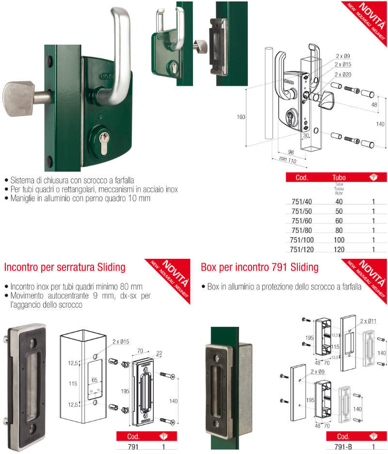 Security Lock for Sliding Gates and Keep Brevetti Adem