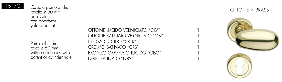 Coppia di Pomoli Girevoli Idra Arieni 151/C ø50 mm
