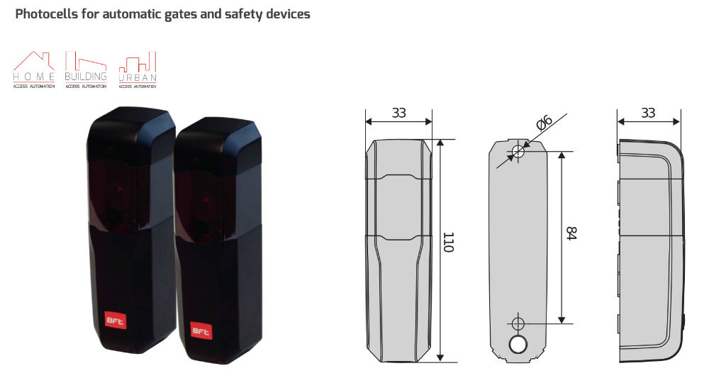 Fotocellule per Cancelli BFT COMPACTA A20-180 2601411