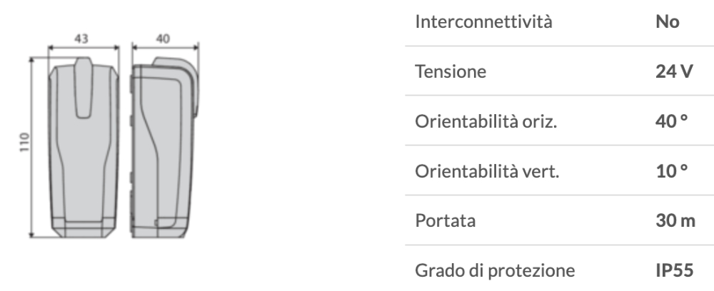 Fotocellule per Cancelli Universali - BFT THEA - 2600815