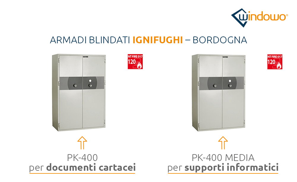 Armoires blindées ignifuges Bordogna pour documents et supports informatiques