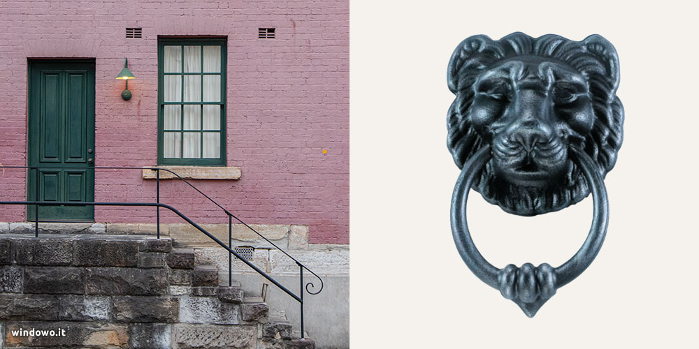 Lion knocker for Galbusera external door