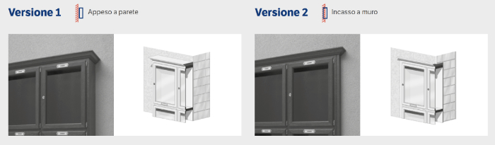 Casellario postale in legno da appendere o da incasso
