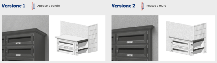 cassette postali legno orizzontali versioni