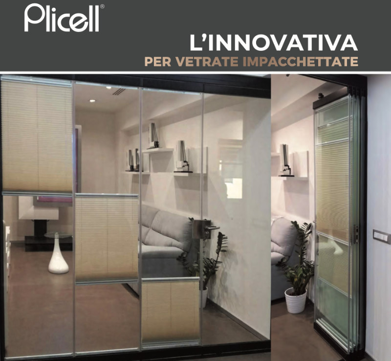 Plicell è l'innovativa tenda a vetro con tessuto plissettato da 13 mm