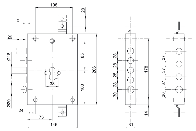 Serratura per Porte Blindate Cipierre - Entrata 70 - Serie Softlock