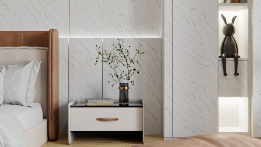 Klebefolie in weißem Marmor-Effekt für Möbel und Wände STATUARY WHITE NE31 COVER STYL