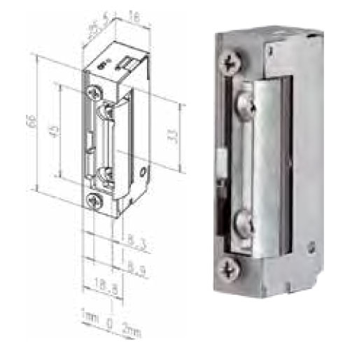 148 KL Electric Strike Door 10-24V with Adjustable Latch with Plate Short Flat effeff