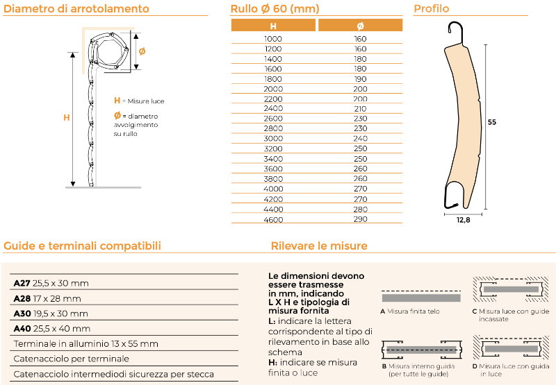 Avvolgibile Effezeta Aluminium 12 Media Densità - Tapparella in Alluminio Coibentato