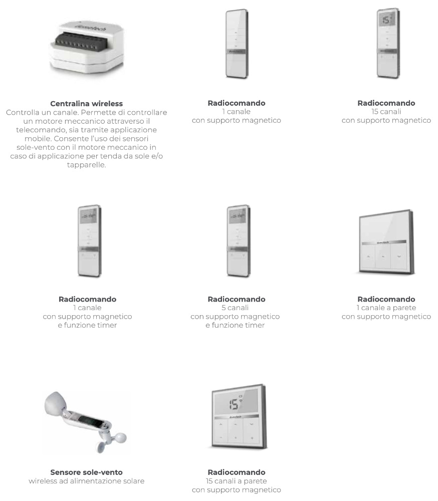 motori tubolari domotech effezeta accessori