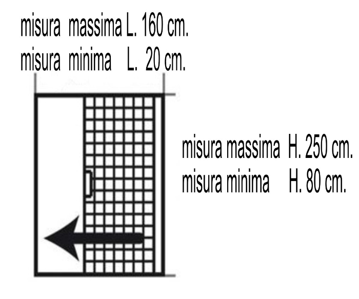 zanzariera orizzontale singola misure