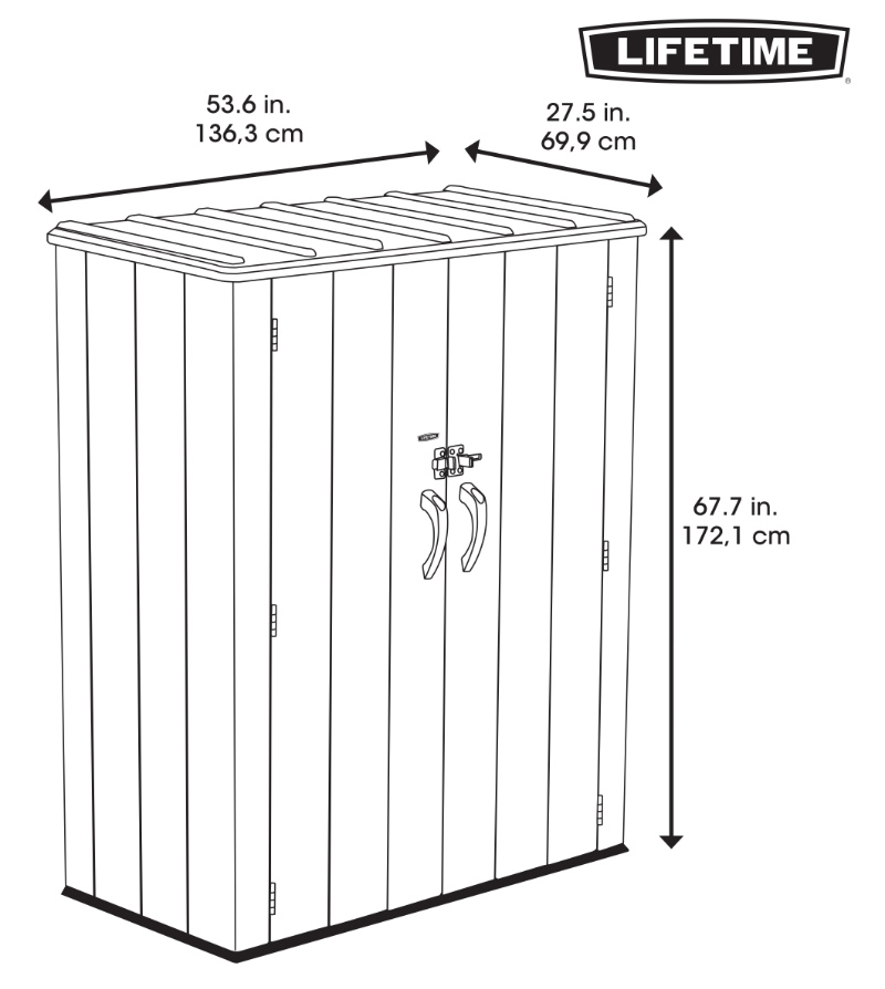 Armoire de Rangement Jardin en PVC Lifetime 1509 Litres - Lifetime