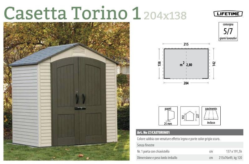 Casetta Lifetime Torino 1 - 204x138 cm