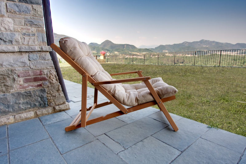 Poltrona in Legno Regolabile Itaca Losa con Cuscino Rimovibile