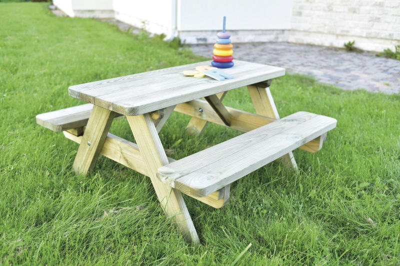 Tavolo pic-nic con schienali, totalmente in legno di pino nordico - cm  190x178x87h 