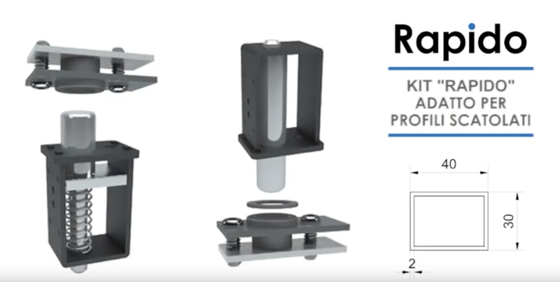  Kit Rapido per profili scatolati