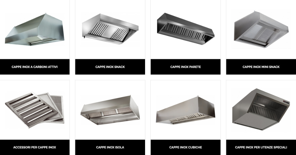 hoods in ondainox stainless steel