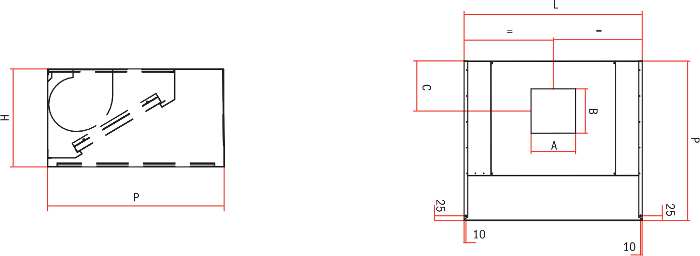 Cappa Cubica a Parete con Motore - Profondità 110 cm