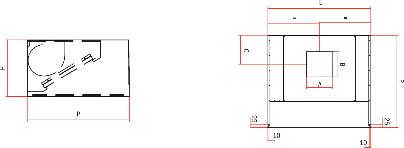 Cappa Cubica a Parete con Motore - Profondità 90 cm