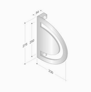 maniglione pba legno e acciaio inox misure