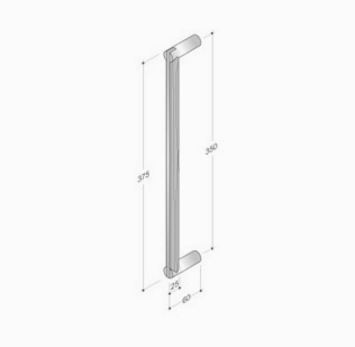 maniglione pba legno e acciaio inox misure