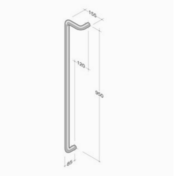 M18Z pba Maniglione in Alluminio estruso sinistro destro