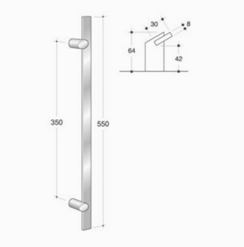 200.IT.041 pba Maniglione in acciaio inox AISI 316 L misure