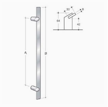 200.IT.041 pba Maniglione in acciaio inox AISI 316 L misure