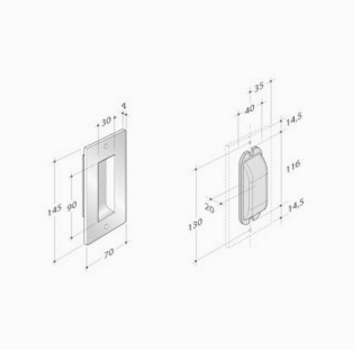 Maniglia pba 2001.IT.SC/P in Acciaio Inox AISI 316L per Porta Scorrevole