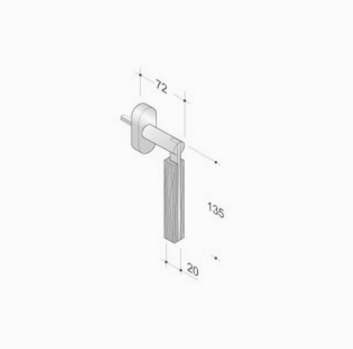 Maniglia Singola per Finestra pba 2001.YOD.DK in Legno e Acciaio Inox AISI 316L
