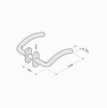 pba 2MM.026.0004 - Maniglia su rosetta ovale ribassata